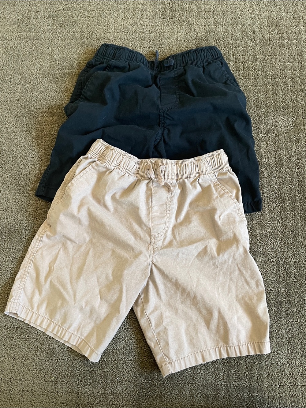wonder nation Boys Elastic Waist Shorts - Navy and Khaki